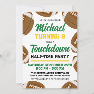 Invitación Partido de cumpleaños del equipo de fútbol masculi