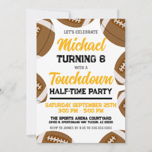 Invitación Partido de cumpleaños del equipo de fútbol negro y