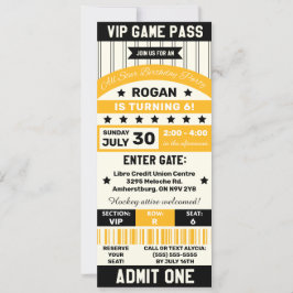 Invitación Partido de cumpleaños del equipo deportivo negro y