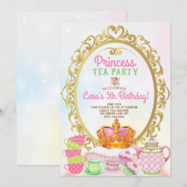 Invitación Partido de Cumpleaños del Fiesta del Tea Princesa