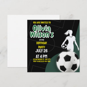Invitación Partido de Cumpleaños del Fútbol, Chica jugador de