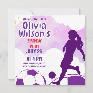 Invitación Partido de Cumpleaños del Fútbol, Chica jugador de
