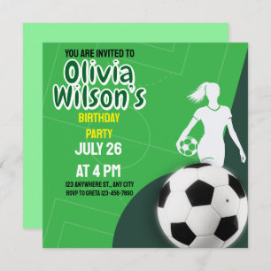 Invitación Partido de Cumpleaños del Fútbol, Chica jugador de