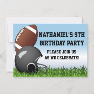 Invitación Partido de cumpleaños del fútbol del casco deporti