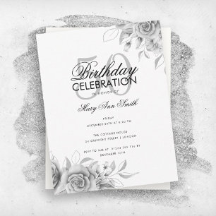 Invitación Partido de Cumpleaños del Glam Floral Presupuestar