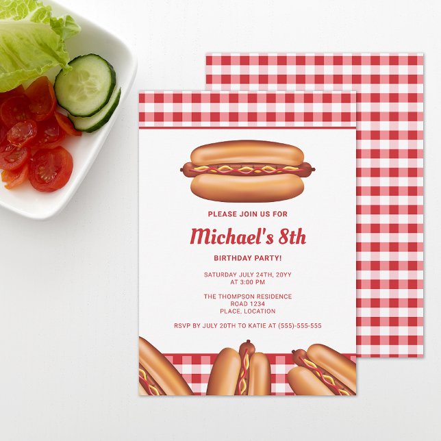 Invitación Partido de cumpleaños del Ilustracion de comida rá (Subido por el creador)