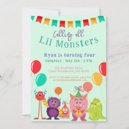 Invitación Partido de cumpleaños del Monster Personalizado Li