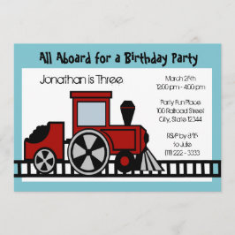 Invitación Partido de Cumpleaños del Motor de Tren Rojo