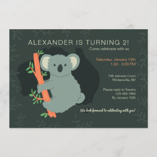 Invitación Partido de Cumpleaños del Oso Koala