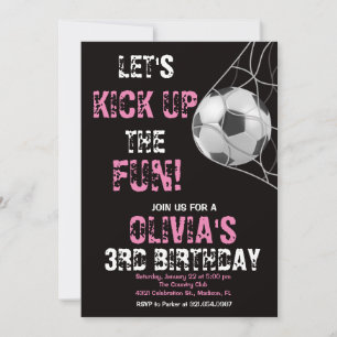 Invitación Partido de cumpleaños del partido de fútbol chica