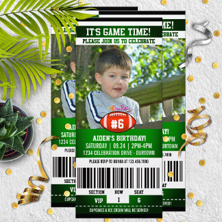 Invitación Partido de cumpleaños del partido de fútbol Ticket