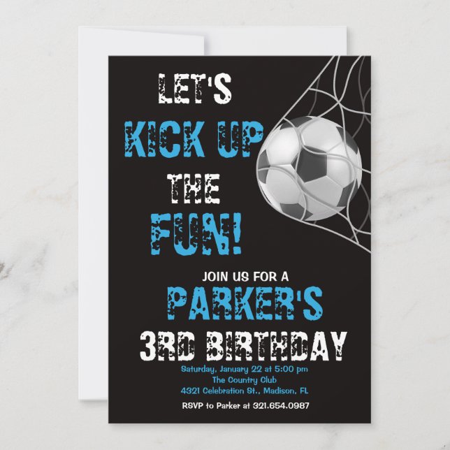 Invitación Partido de cumpleaños del partido deportivo de fút (Anverso)