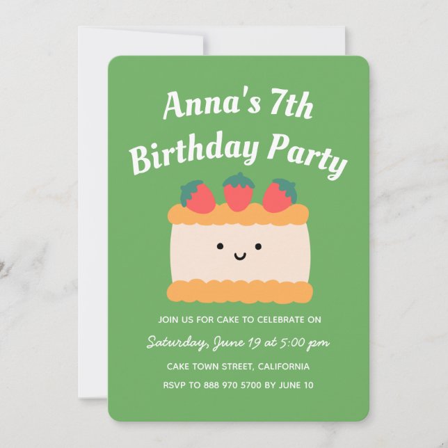 Invitación Partido de cumpleaños del Pastel de Patrocinos Ama (Anverso)