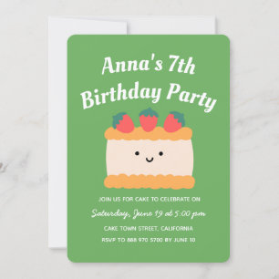 Invitación Partido de cumpleaños del Pastel de Patrocinos Ama