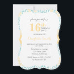 Invitación Partido de cumpleaños del patrón floral amarillo A<br><div class="desc">Invitaciones dulces y modernas con un adorable tema floral perfecto para 16 dulces fiestas,  quinceaneras,  duchas para bebés y más!</div>