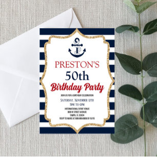 Invitación Partido de Cumpleaños del Personalizado Anchor Azu