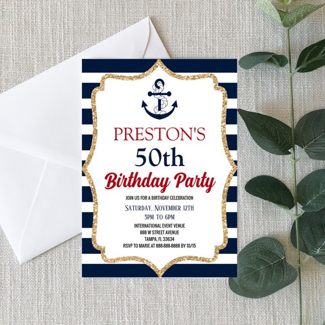 Invitación Partido de Cumpleaños del Personalizado Anchor Azu (Subido por el creador)