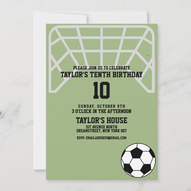 Invitación Partido de cumpleaños del Personalizado de deporte (Anverso)