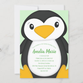 Invitación Partido de Cumpleaños del Pingüino Verde