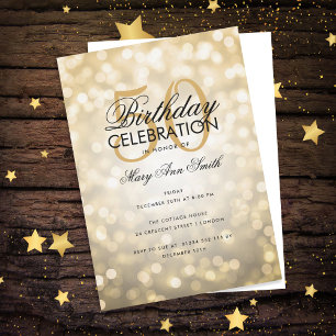 Invitación Partido de Cumpleaños del Presupuesto Luces de Esp