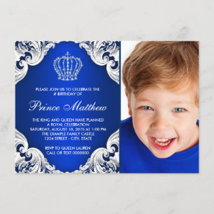 Invitación Partido de Cumpleaños del Príncipe Azul Real