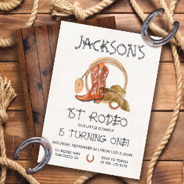 Invitación Partido de cumpleaños del Rodeo Occidente de Cowbo