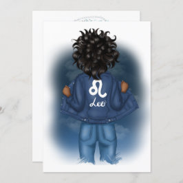 Invitación Partido de cumpleaños del Rótulo afroamericano Leo