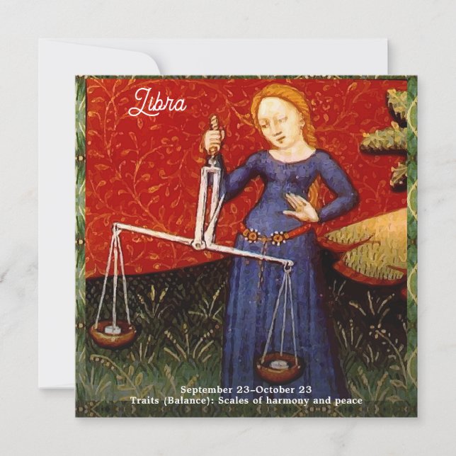 Invitación Partido de Cumpleaños del Rótulo Libra Zodiac (Anverso)