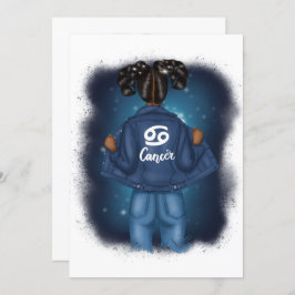 Invitación Partido de Cumpleaños del Rótulo Zodiac del Cáncer