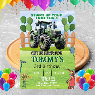 Invitación Partido de Cumpleaños del Tractor