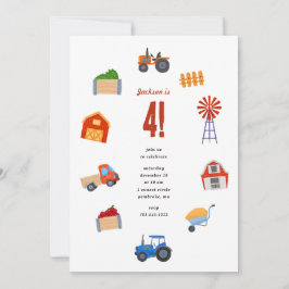Invitación Partido de Cumpleaños del Tractor