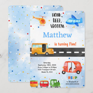 Invitación Partido de Cumpleaños del Transporte