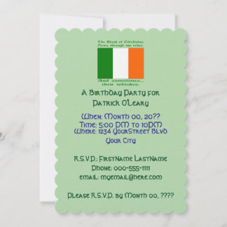 Invitación Partido de Cumpleaños del Whiskey Irlandés