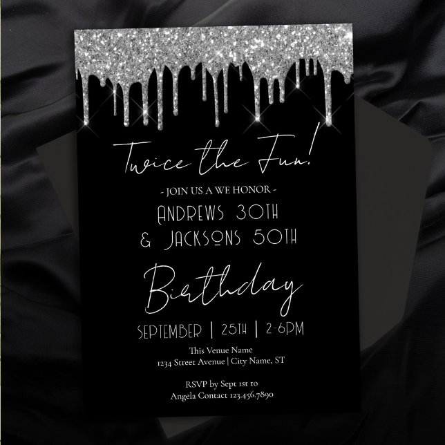 Invitación Partido de Cumpleaños Doble Perforaciones Elegante (Subido por el creador)