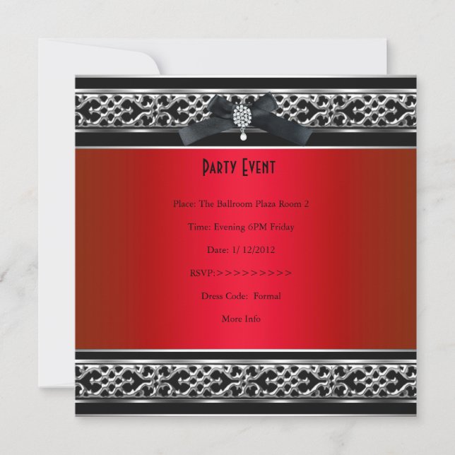 Invitación Partido de Cumpleaños Elegante Joya de Diamante Ne (Anverso)