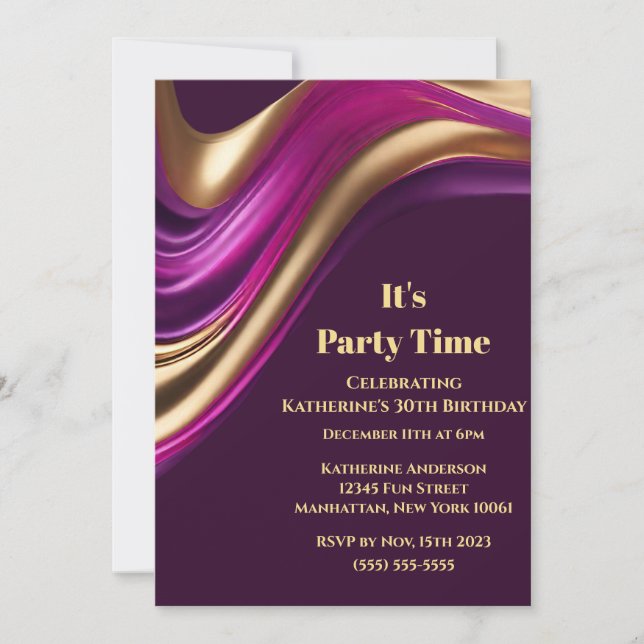 Invitación Partido de Cumpleaños - Es Fiesta de tiempo-Resume (Anverso)