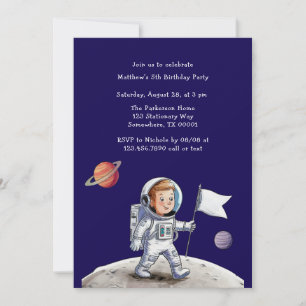 Invitación Partido De Cumpleaños Fuera De Este Mundo - Tema A