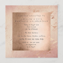 Invitación Partido de Cumpleaños Glam Pink Powder Gold Rubor