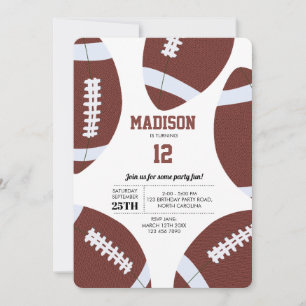 Invitación Partido de cumpleaños Gridiron Ball de Fútbol Amer