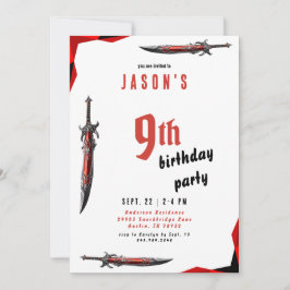 Invitación Partido de cumpleaños II de Red Sword Boy