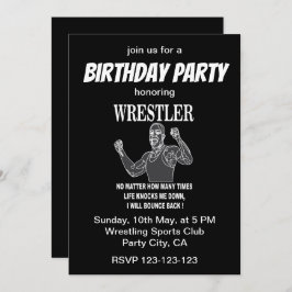Invitación Partido de cumpleaños Inspirador de Wrestler