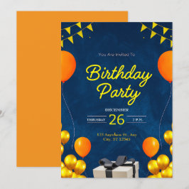 Invitación Partido de Cumpleaños Moderno