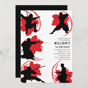 Invitación Partido de cumpleaños Ninja moderno