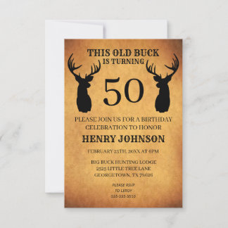Invitación Partido de cumpleaños número 50 de Old Buck
