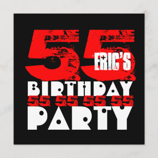 Invitación Partido de cumpleaños número 55 de 55 años (V18)