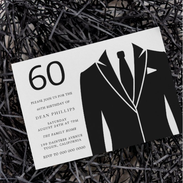 Invitación Partido de cumpleaños número 60 de Black Suite y T (Subido por el creador)
