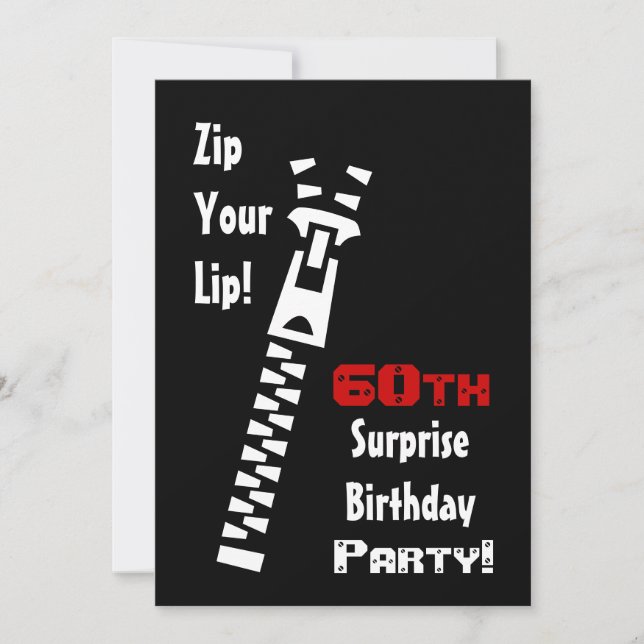 Invitación Partido de cumpleaños número 60 SORPRENDENTE blanc (Anverso)