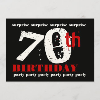 Invitación Partido de cumpleaños número 70 SORPRENDENTE, blan