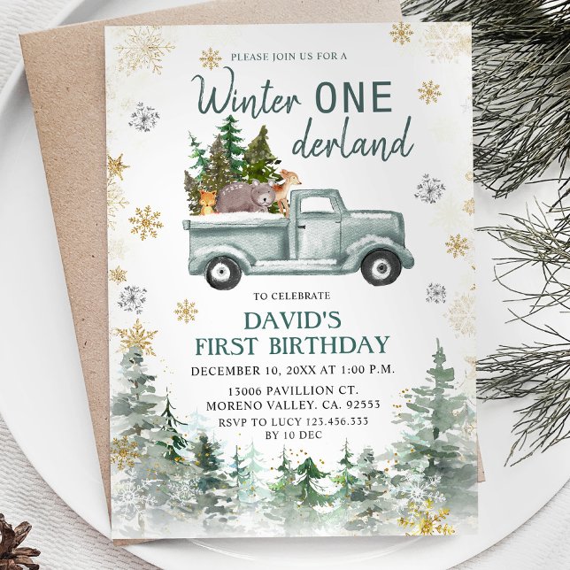 Invitación Partido de cumpleaños Onederland de los copos de n (Subido por el creador)