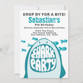 Invitación Partido de cumpleaños personalizado de los tiburon